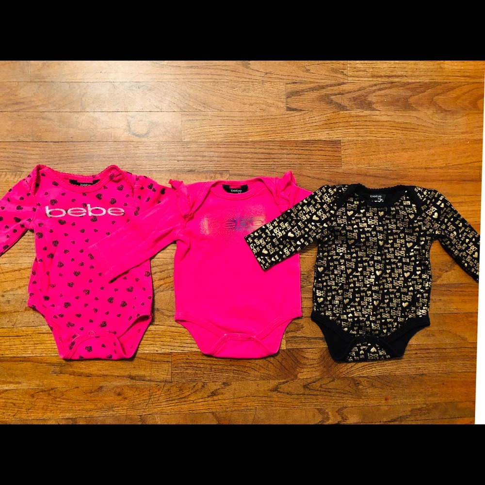 3 Bebe long sleeve onesies